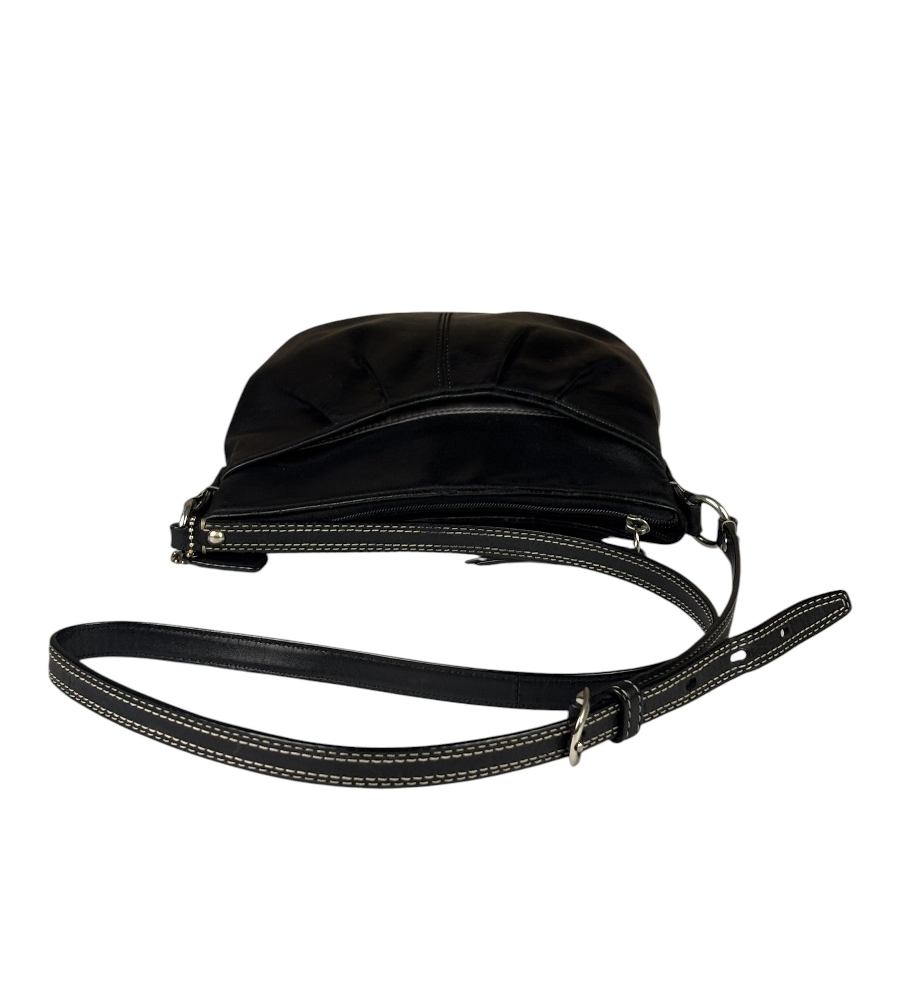 Coach Black Leather Soho Pleated Crossbody Bag
