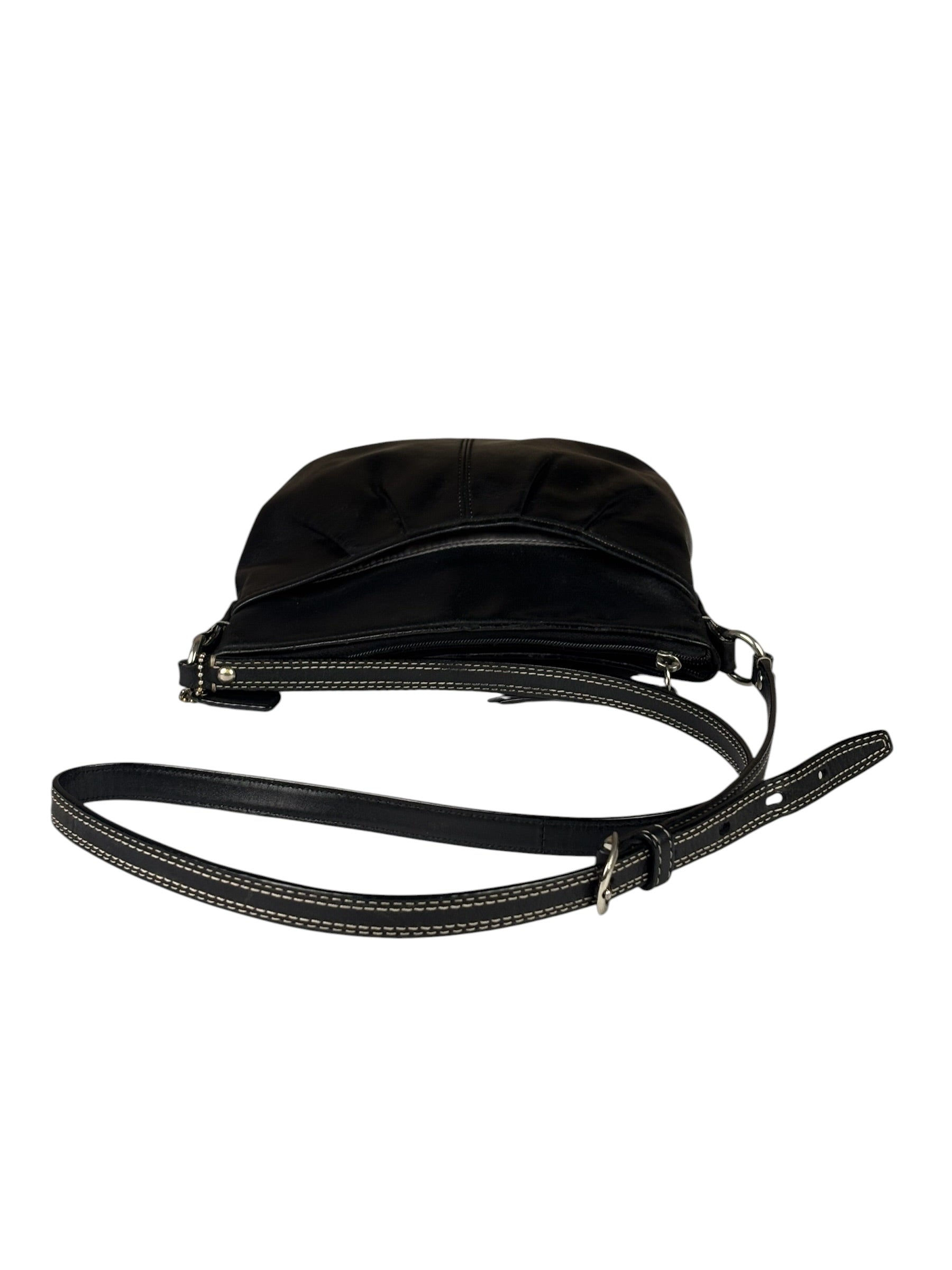 Coach Black Leather Soho Pleated Crossbody Bag