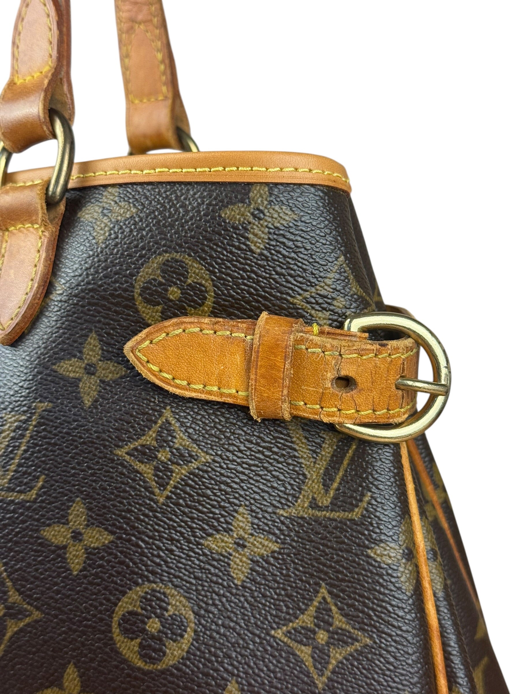 Louis Vuitton Leather Batignolles Horizontal Canvas Monogram Tote Bag