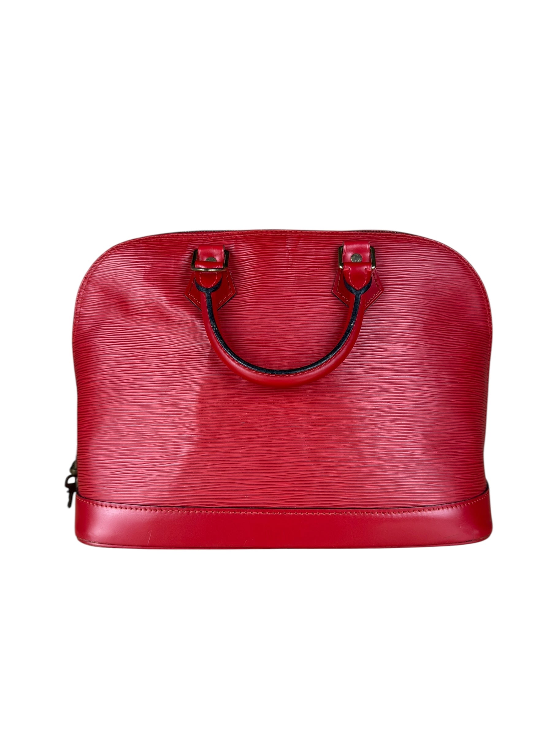 Louis Vuitton Red Epi Alma Handbag