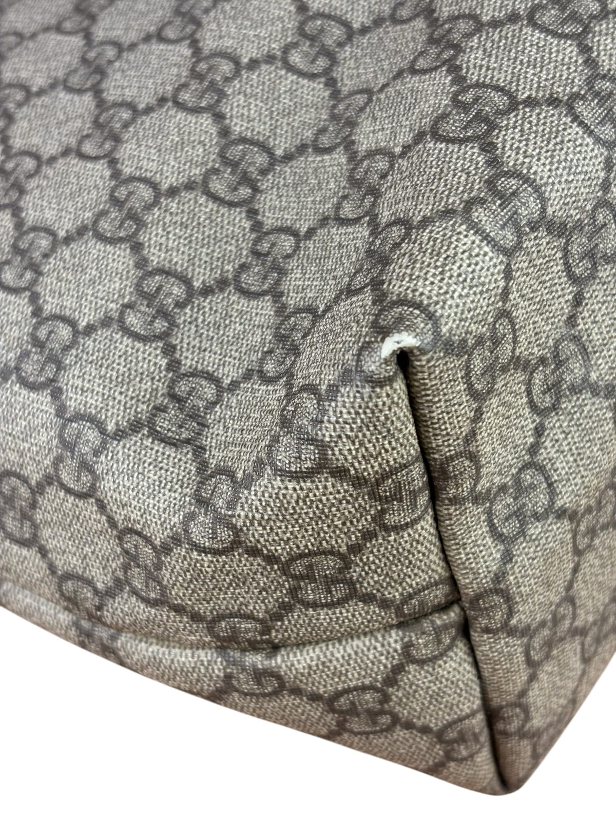 Gucci Beige/Grey Leather Canvas GG Joy Tote Bag