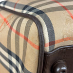 Burberry Leather House Check Boston Duffle Bag