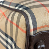 Burberry Leather House Check Boston Duffle Bag