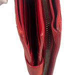 Bottega Veneta Red Leather Nappa Intercciato French Compact Wallet