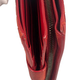 Bottega Veneta Red Leather Nappa Intercciato French Compact Wallet