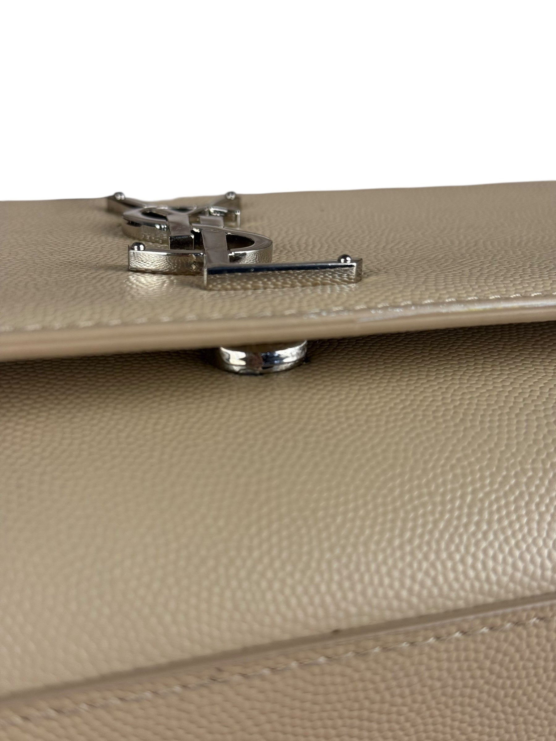 Saint Laurent Kate Grain De Poudre Chain Bag Beige