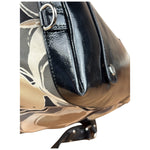 Coach Vintage Trim Leather Hand Drawn Scarf Print Satchel Two-Way Bag