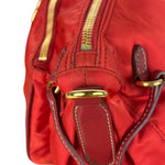 Prada Rosso Red Tessuto Nylon/Saffiano Leather Trim Shoulder Bag