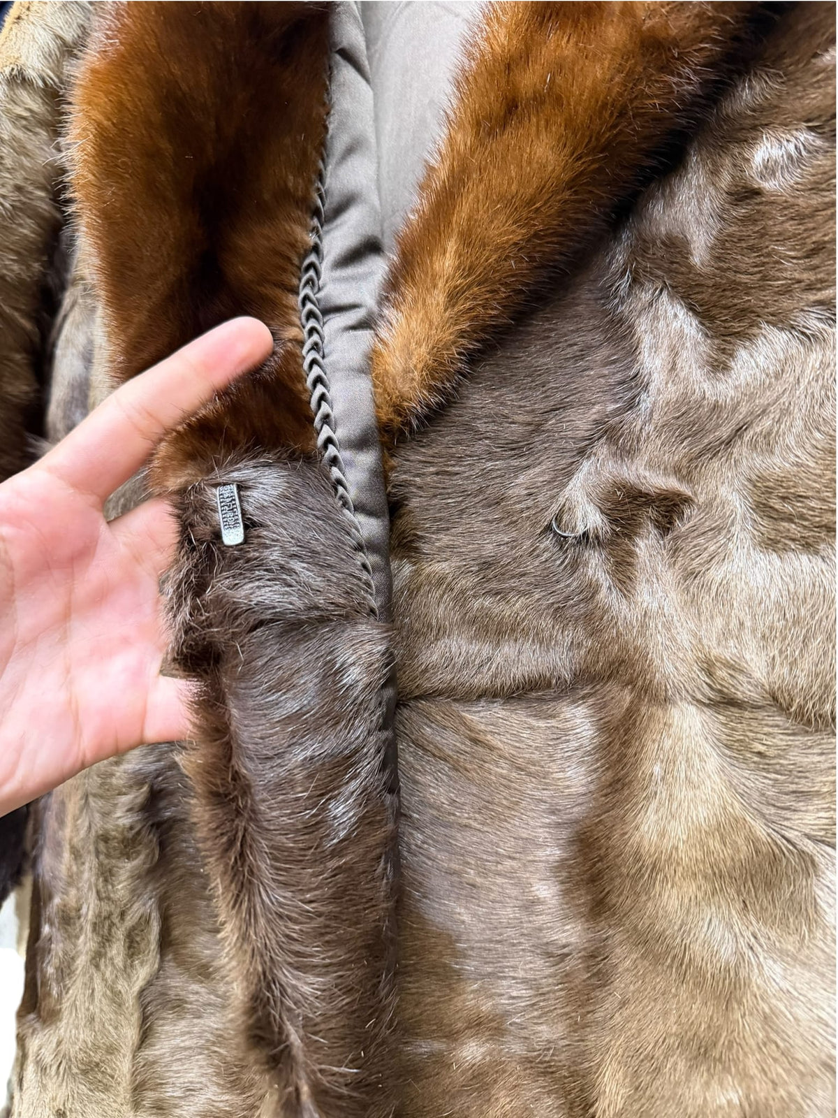 Vintage Mink Trim/Persian Lamb Fur Long Coat