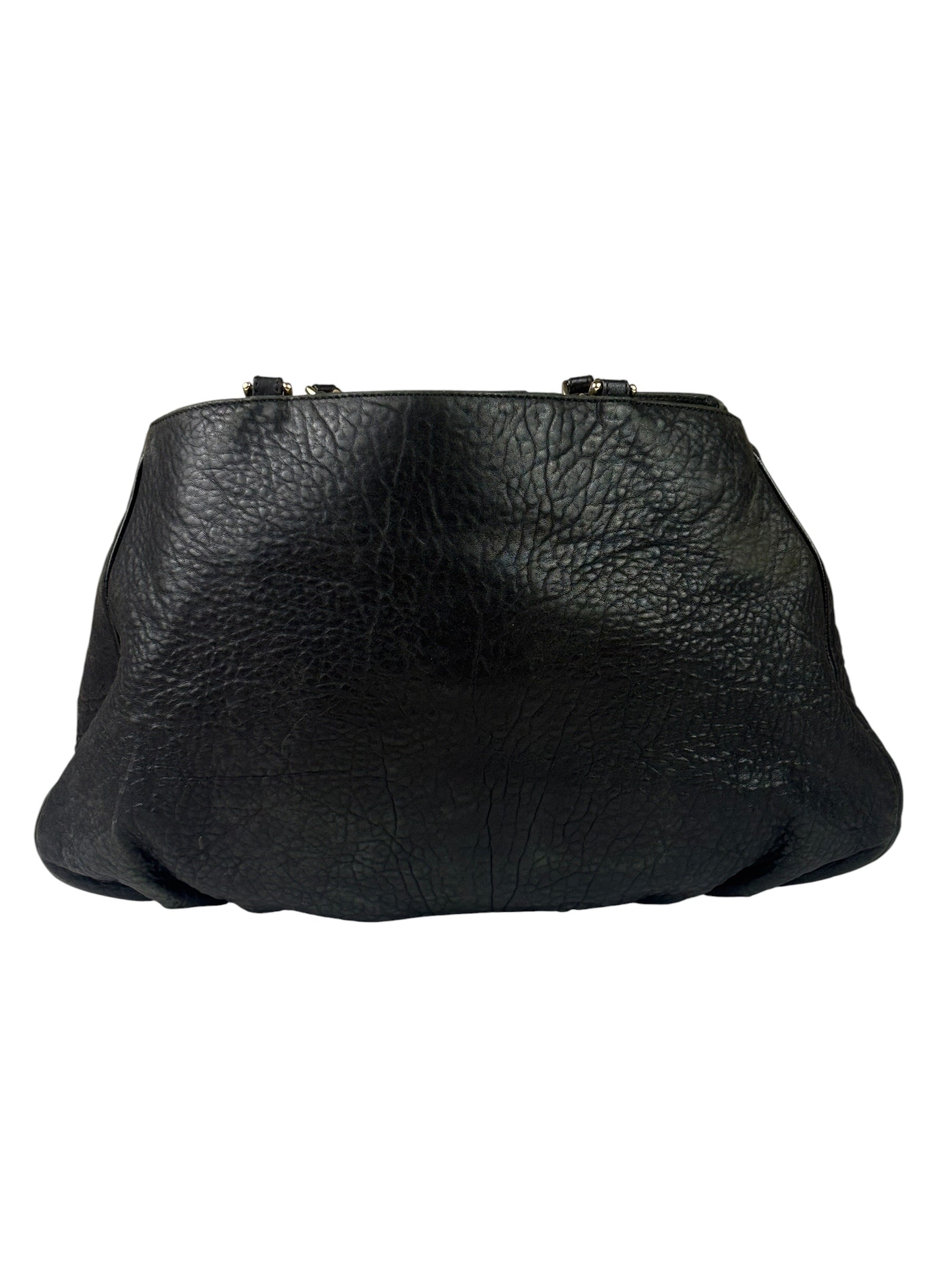 Fendi Vintage Black Leather Mia Chain Tote