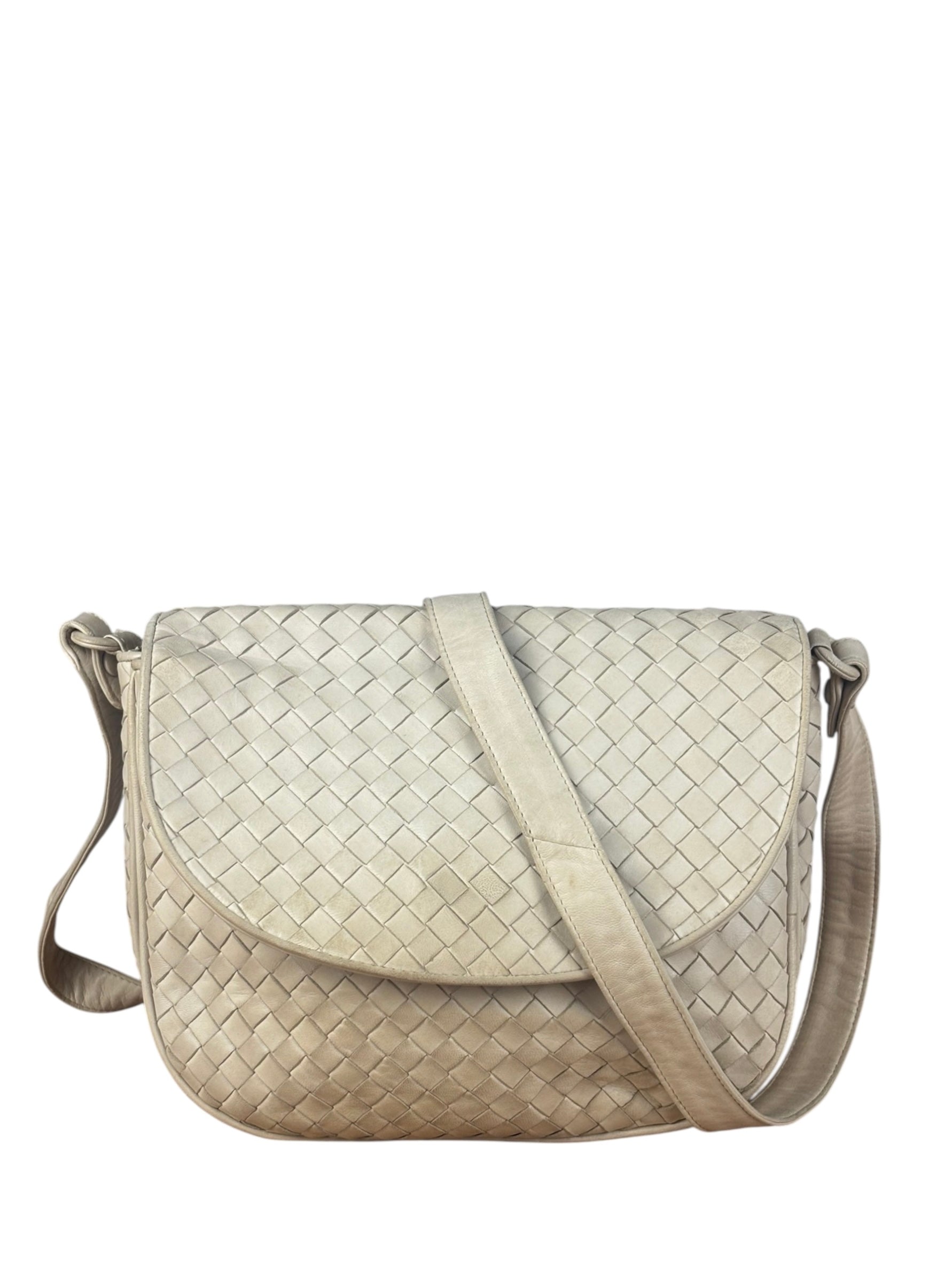 Bottega Veneta Vintage Beige Intrecciato Crossbody