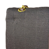 Chanel Brown Vertical Stitch Two-Toned CC Double Flap Bag 90s