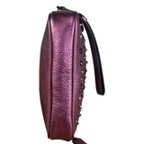 Coach Purple Metallic Studded Leather Zip Pouch