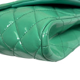 Chanel Green Quilted Patent Leather Flap Bag 2012
