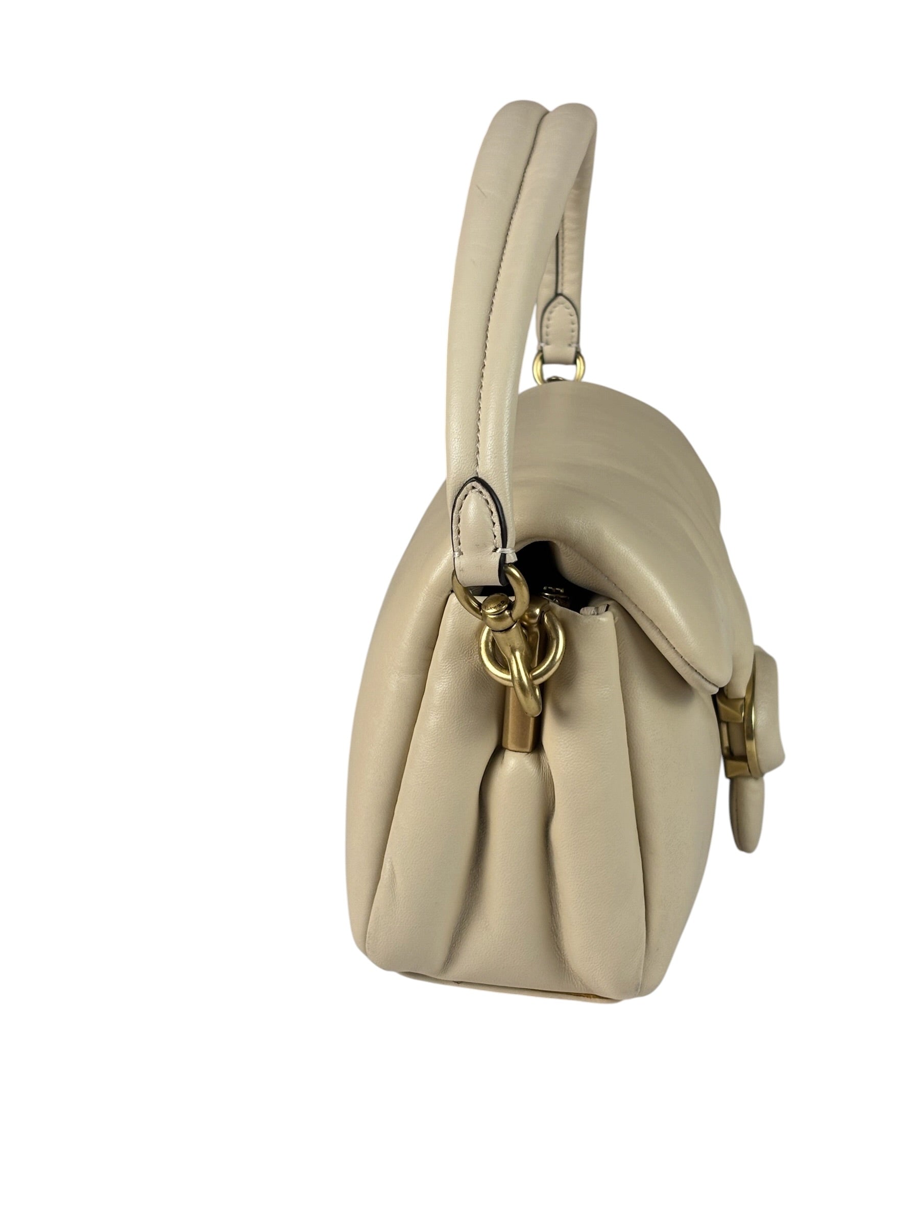 Coach Beige Leather Pillow Tabby 26 Shoulder Bag