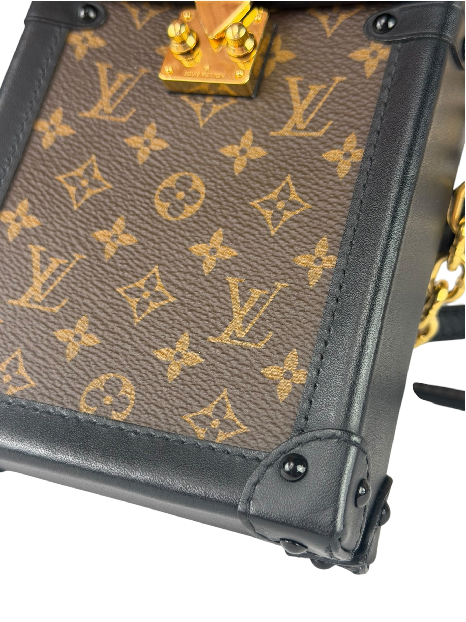 Louis Vuitton Black Monogram Vertical Trunk Pochette