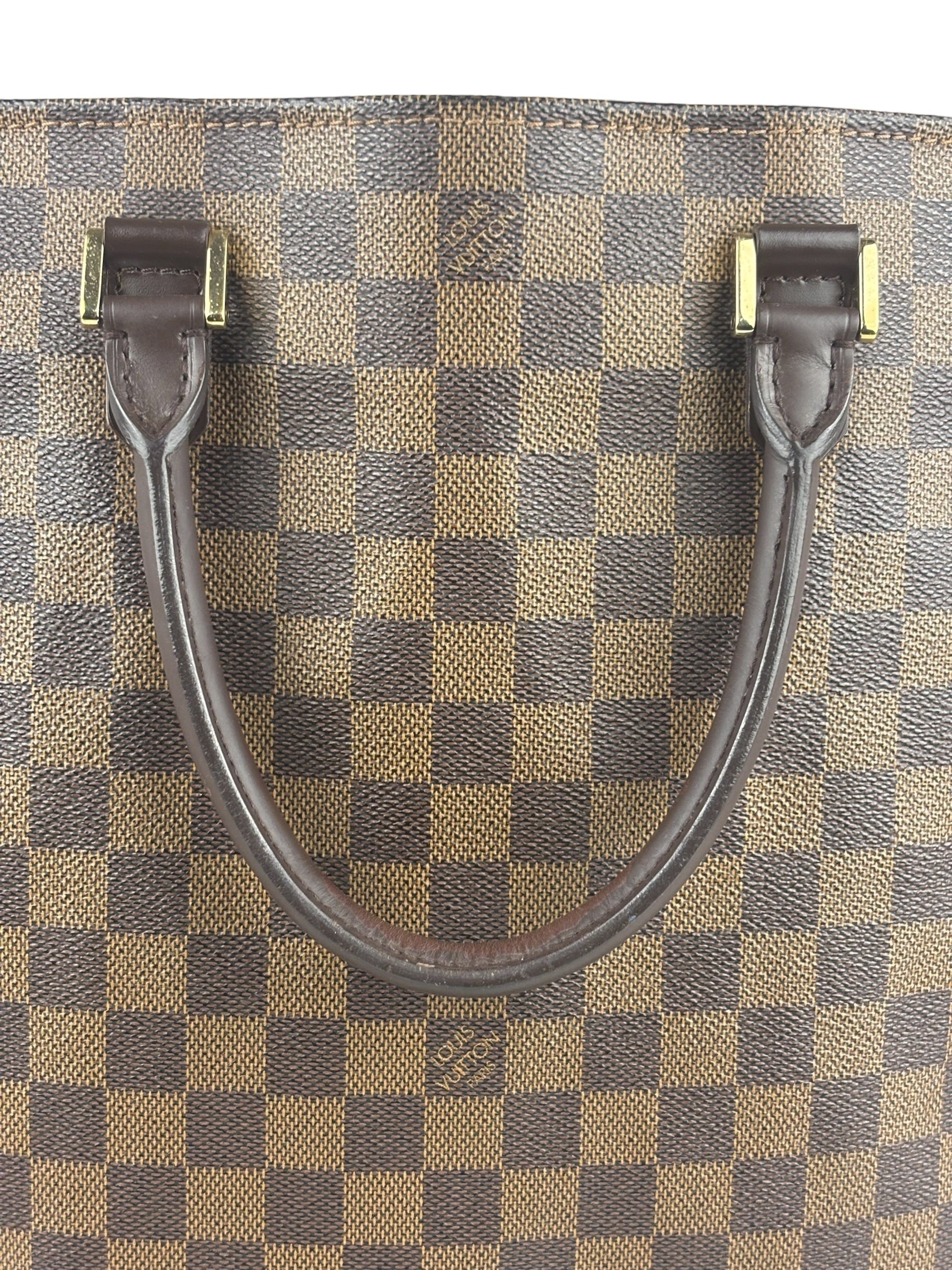 Louis Vuitton Damier Ebene Sac Plat Tote Bag MM