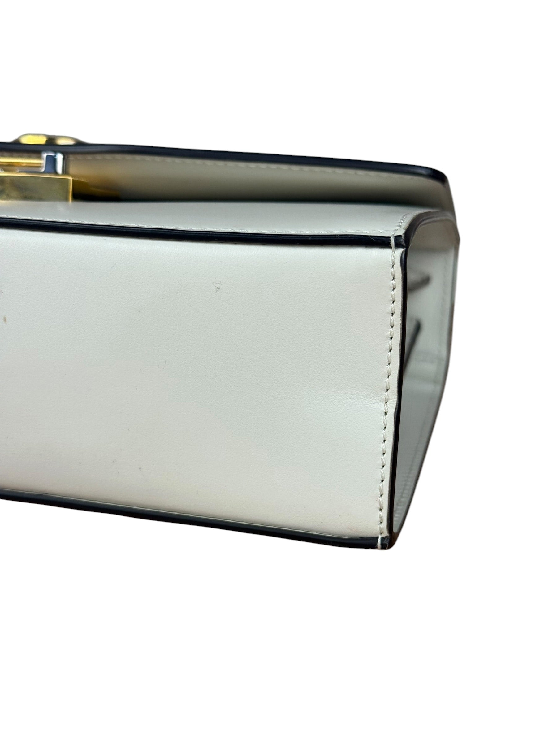 Gucci Ivory Leather Zumi Two-Tone GG Crossbody Bag