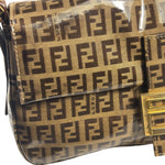 Fendi Brown Vinyl Zucca Baguette