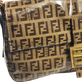 Fendi Brown Vinyl Zucca Baguette