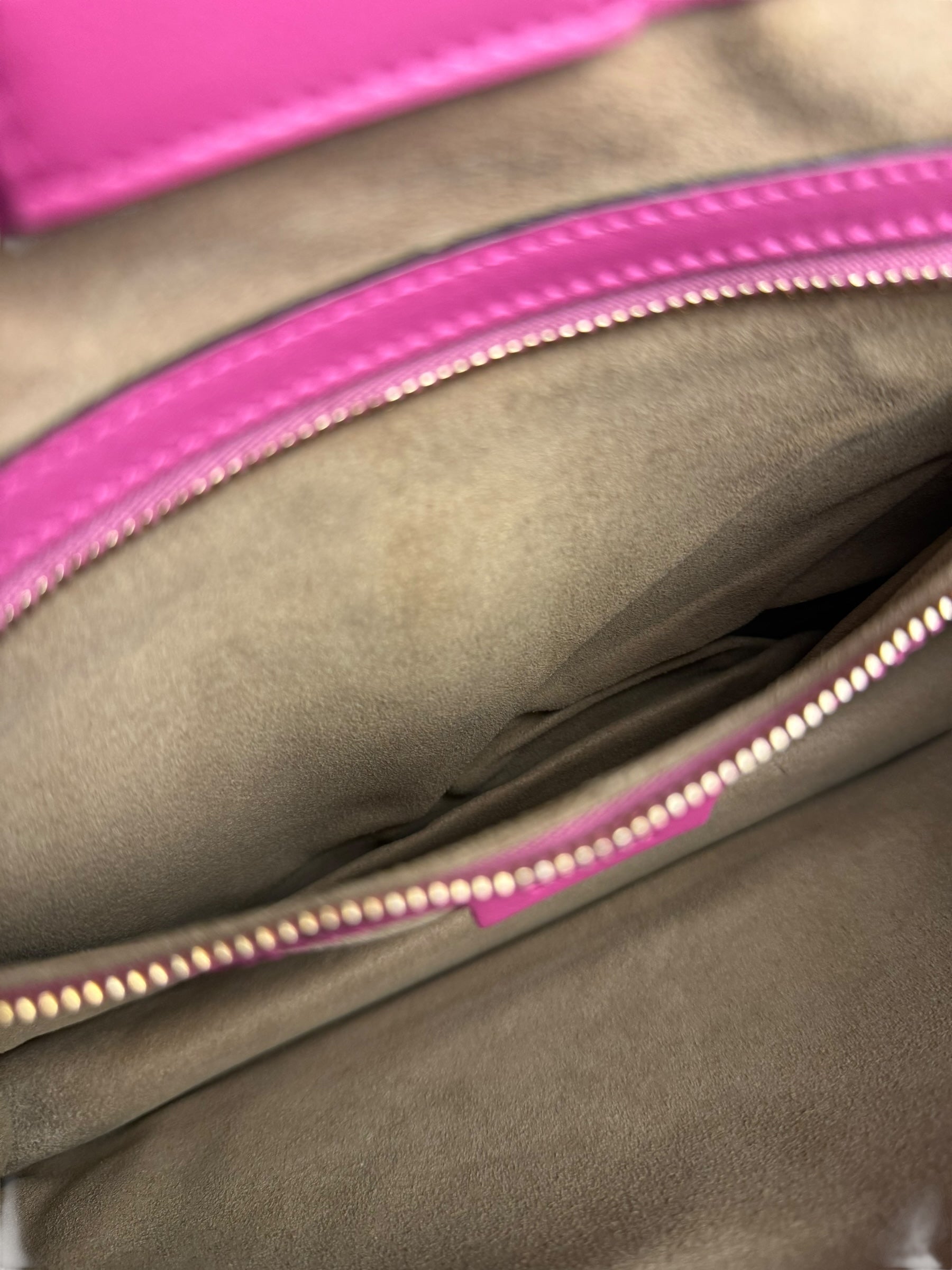 Gucci Pink/Red Leather Open Top Handbag