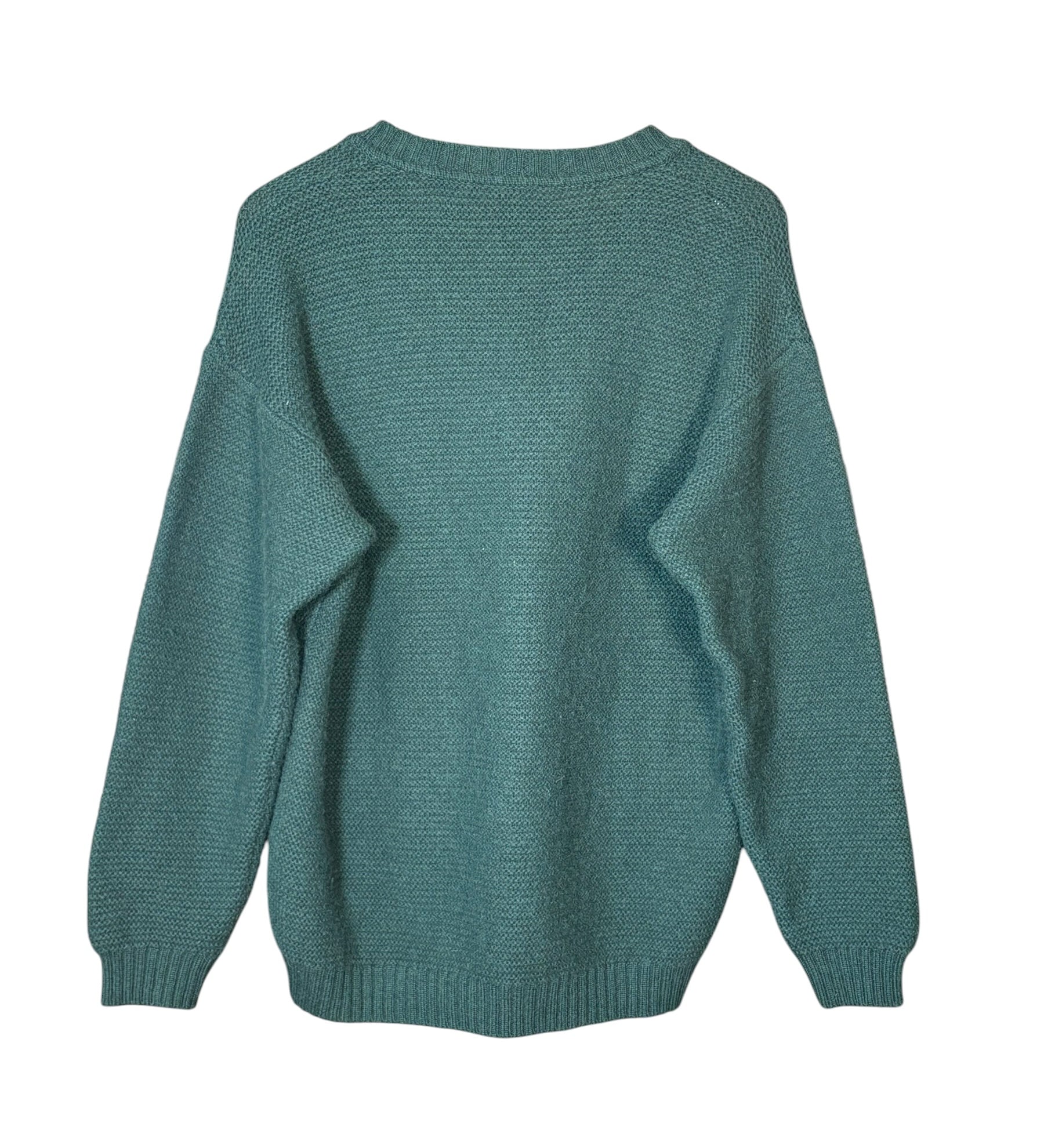 Fendi Green Vintage V-Neck Camel Hair Sweater