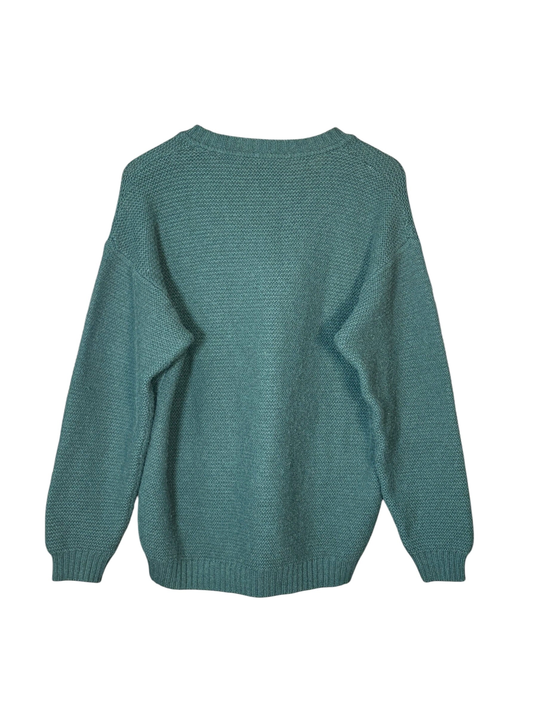 Fendi Green Vintage V-Neck Camel Hair Sweater