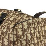 Christian Dior Brown Leather Trim Trotter Boston Bag