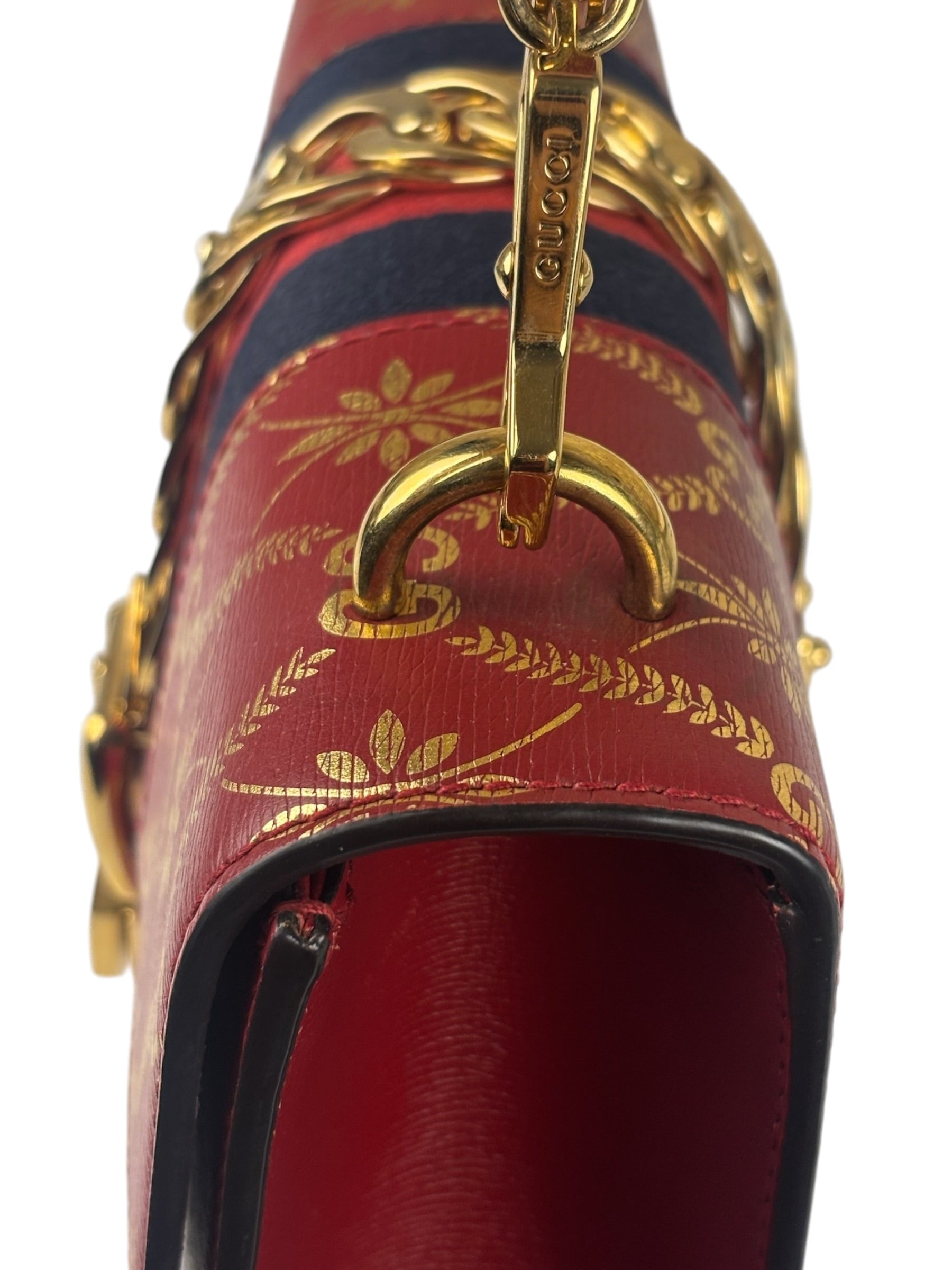 Gucci Red Leather Sylvie Chain Shoulder Bag