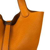 Hermes Orange Clemence Leather Picotin Lock 18 Handbag 2024