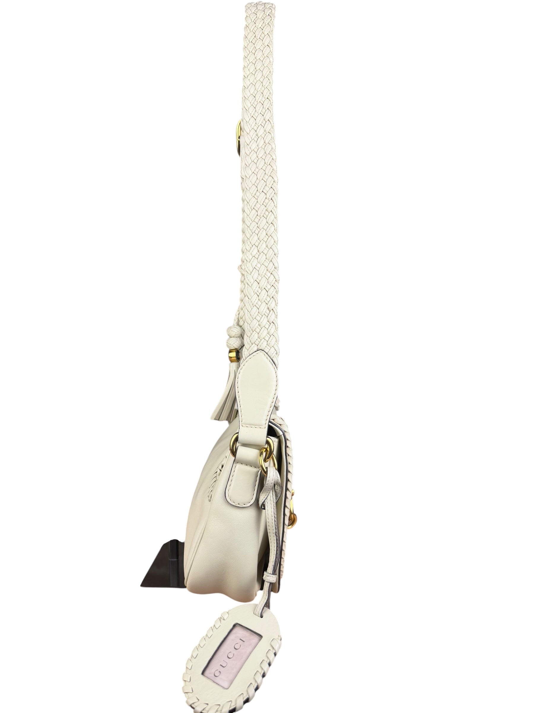 Gucci Limited Edition White Leather Marrakech Satchel Shoulder Bag