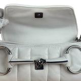 Gucci White Puffer Leather Horsebit Shoulder Bag