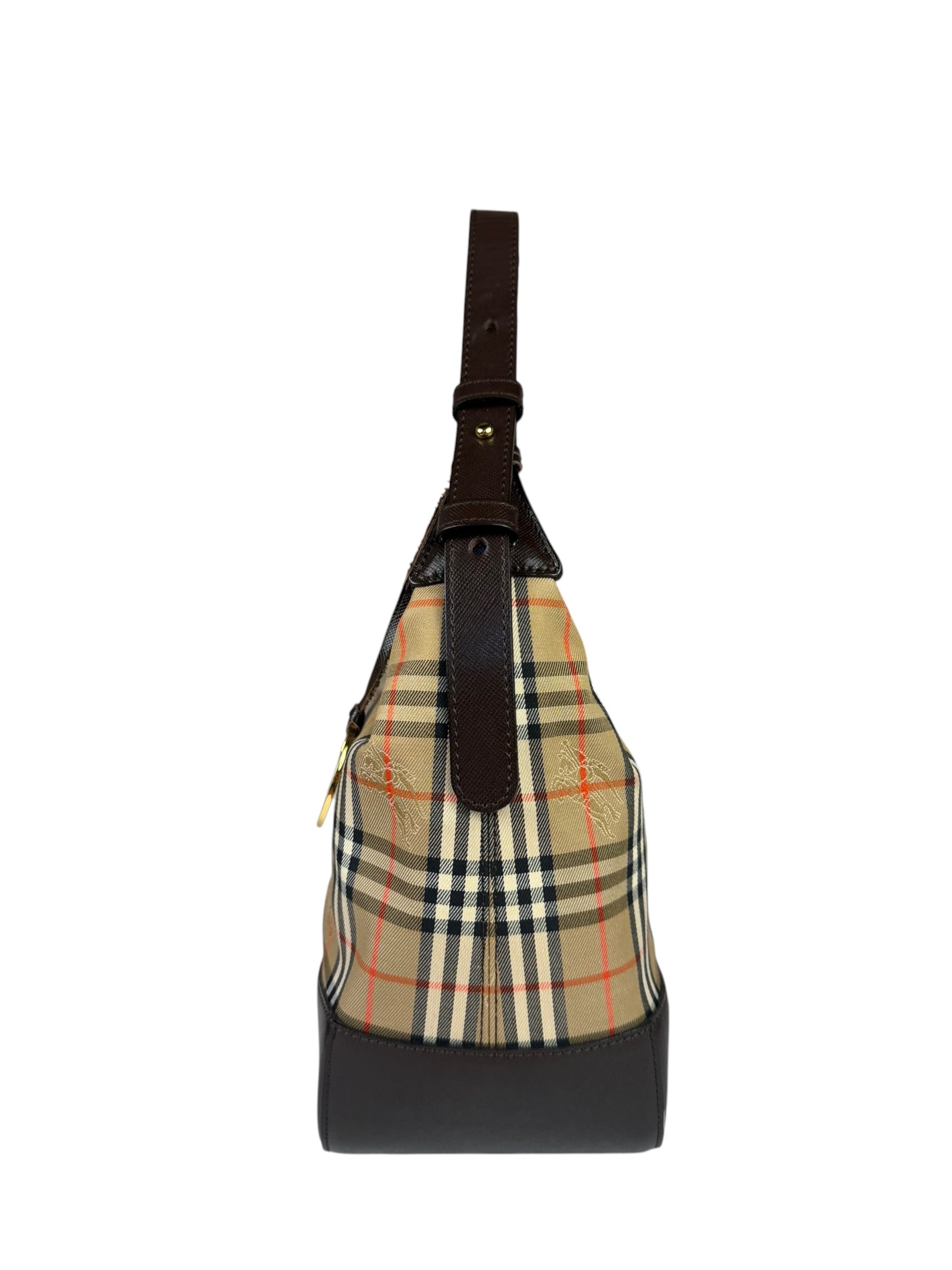 Burberry Vintage House Check Canvas/Leather Shoulder Bag