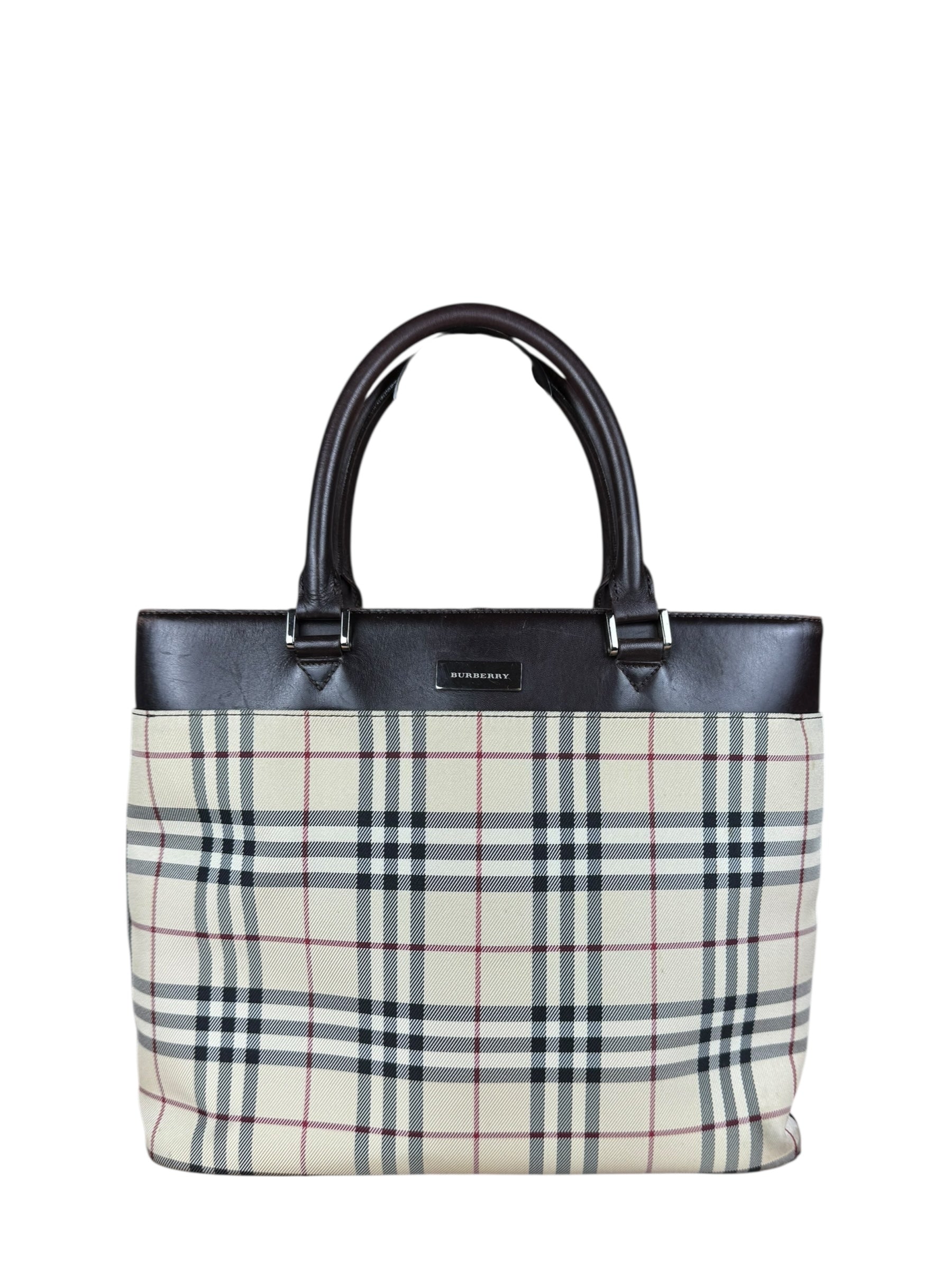 Burberry Vintage Canvas Nova Check Tote