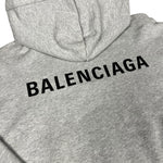 Balenciaga Logo Pullover Hoodie Grey