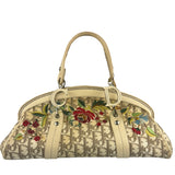 Christian Dior Vintage Monogram Flower Frame Satchel Hand Bag
