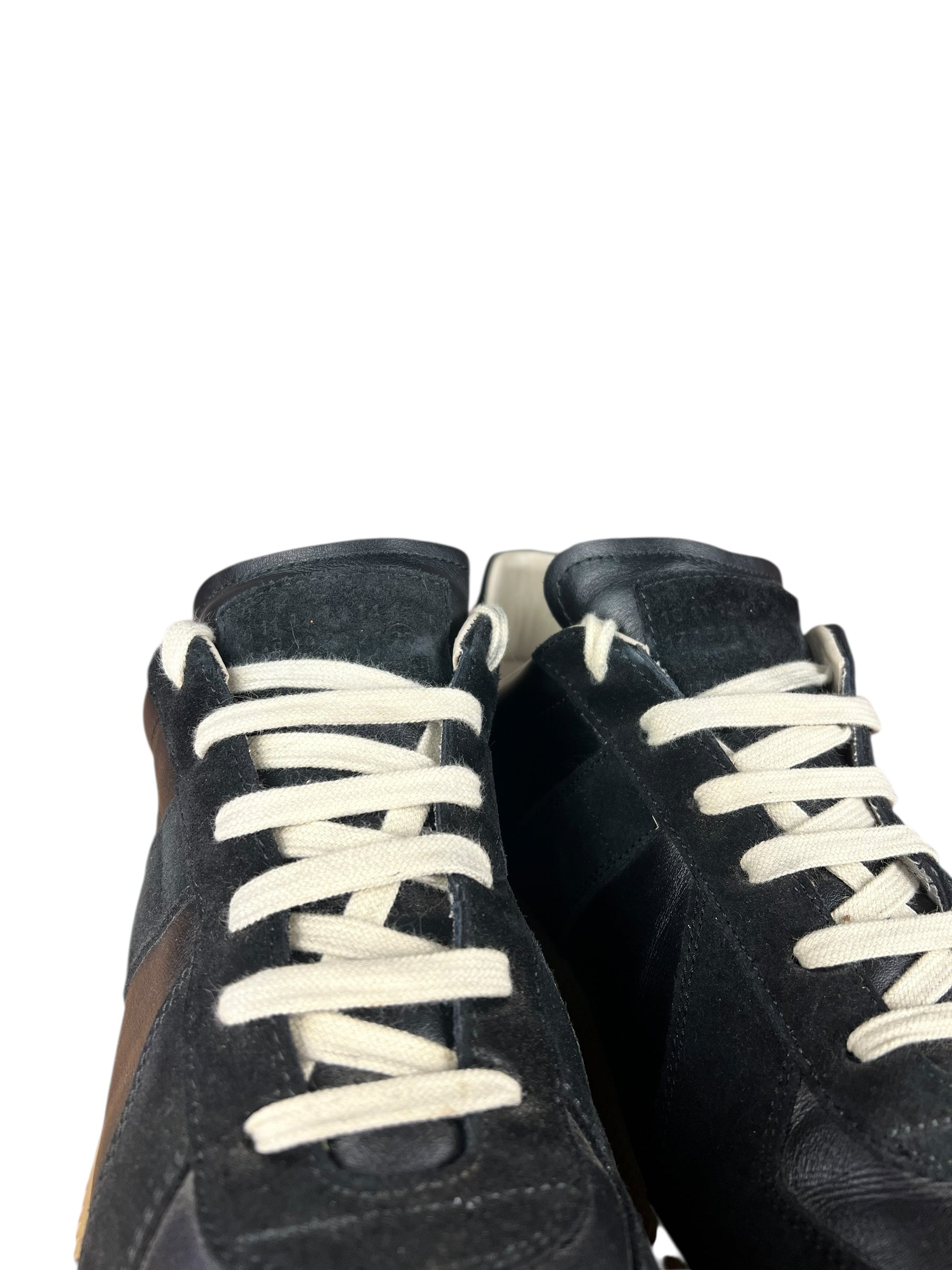 Maison Margiela Replica Leather and Suede Sneaker Black