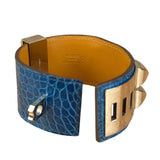 Hermes Blue Alligator Collier De Chien Bracelet