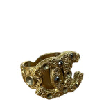 Chanel Gold-Plated Flower-Motif Cocktail Ring