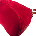 Gucci Red Velvet Leather Trim Marmont Matelasse Bucket Bag