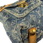 Louis Vuitton Vintage Denim Leather Trim Monogram Baggy Hobo Bag PM