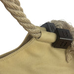 Chanel Vintage Beige Denim/Leather Trim Camellia Rope Tote