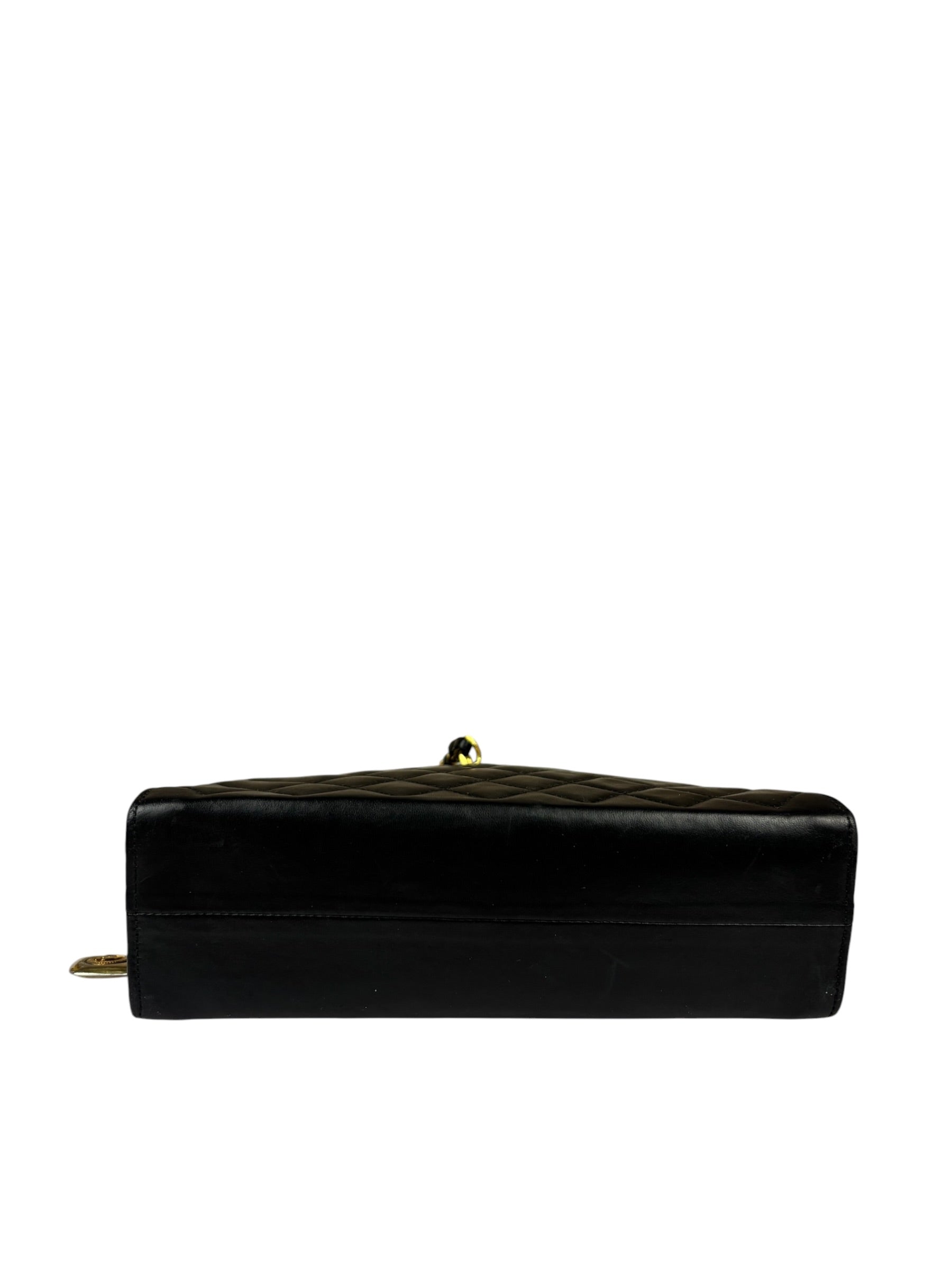 Chanel Vintage Black Quilted Lambskin Half Moon Shoulder Bag 1989