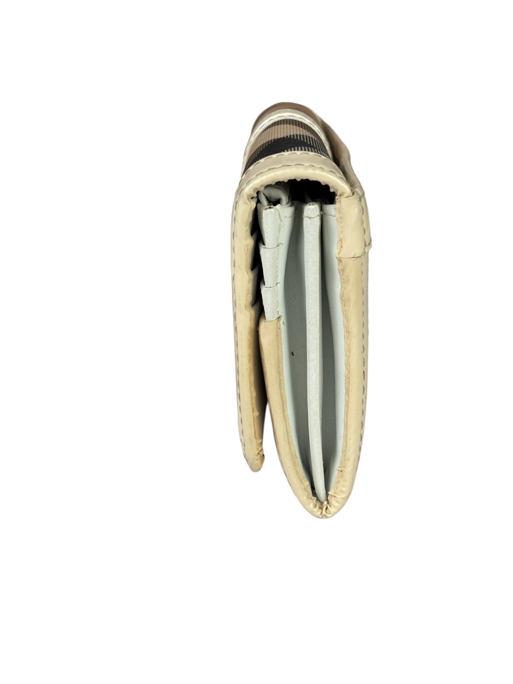 Burberry Cream Nova Check Penrose Continental Long Wallet