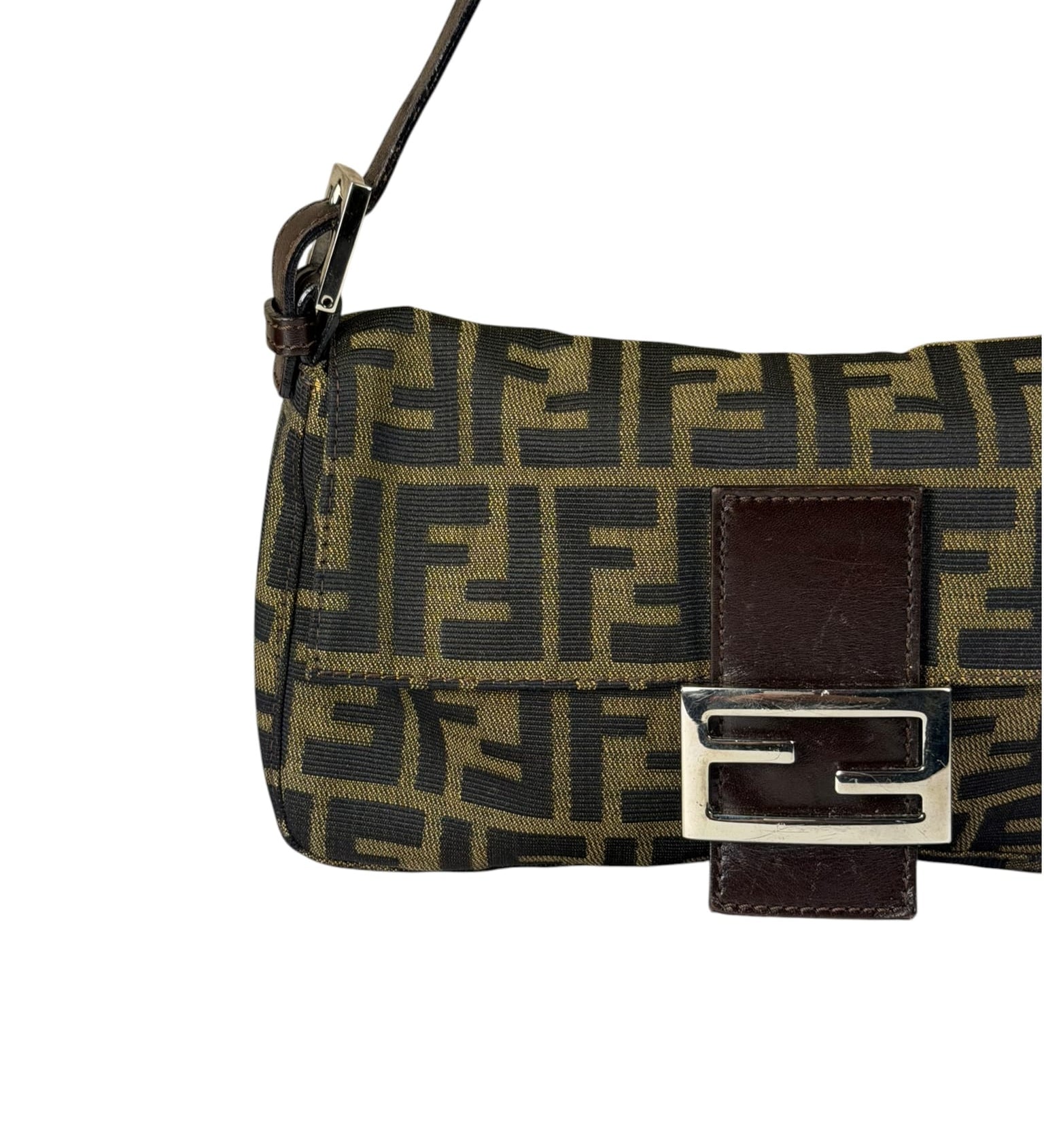 Fendi Beige/Brown Zucca Baguette