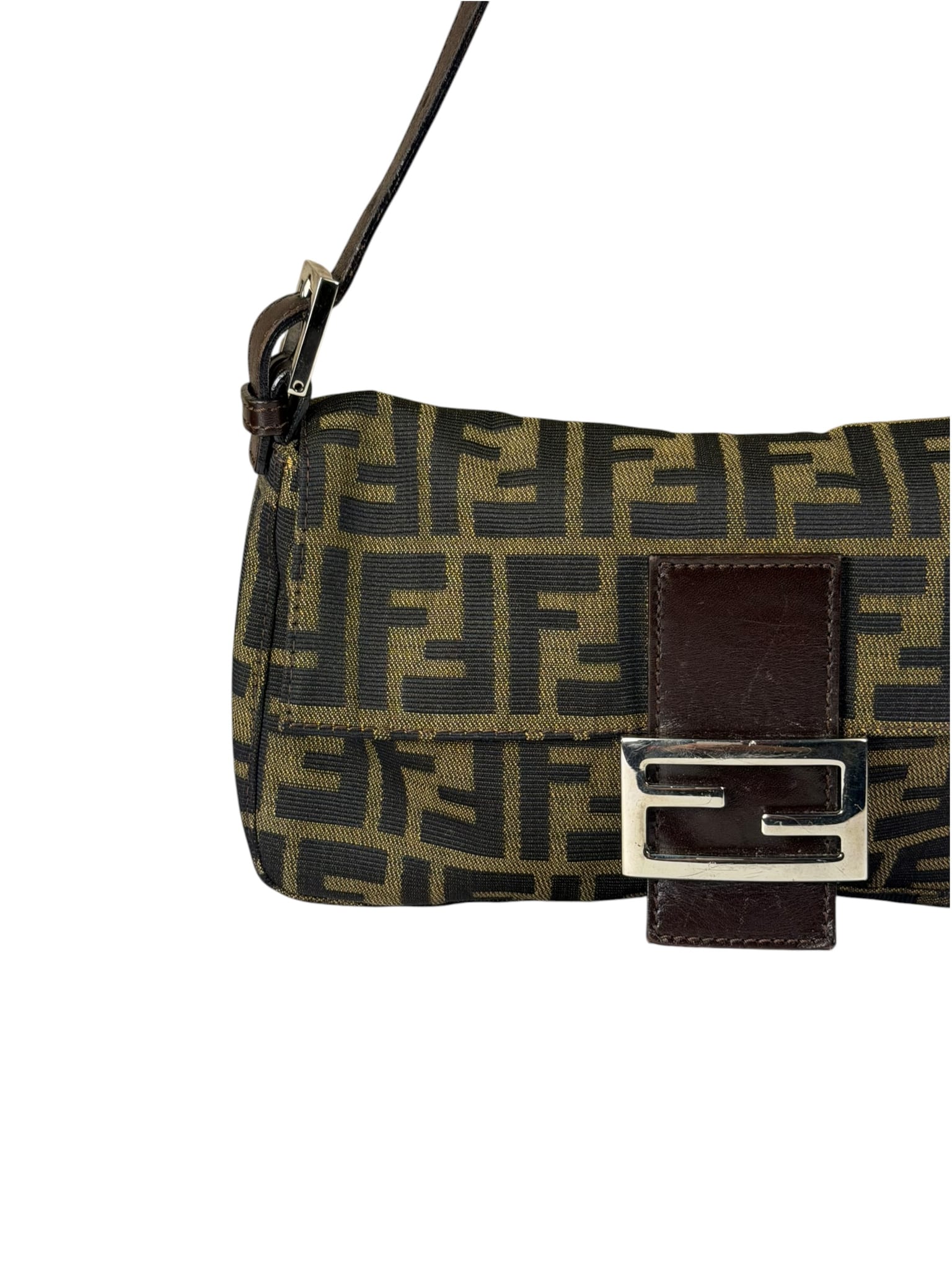 Fendi Beige/Brown Zucca Baguette