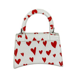 Balenciaga White Leather Hourglass Heart Nano Two-Way Bag