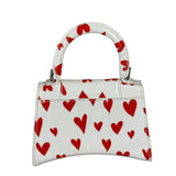 Balenciaga White Leather Hourglass Heart Nano Two-Way Bag
