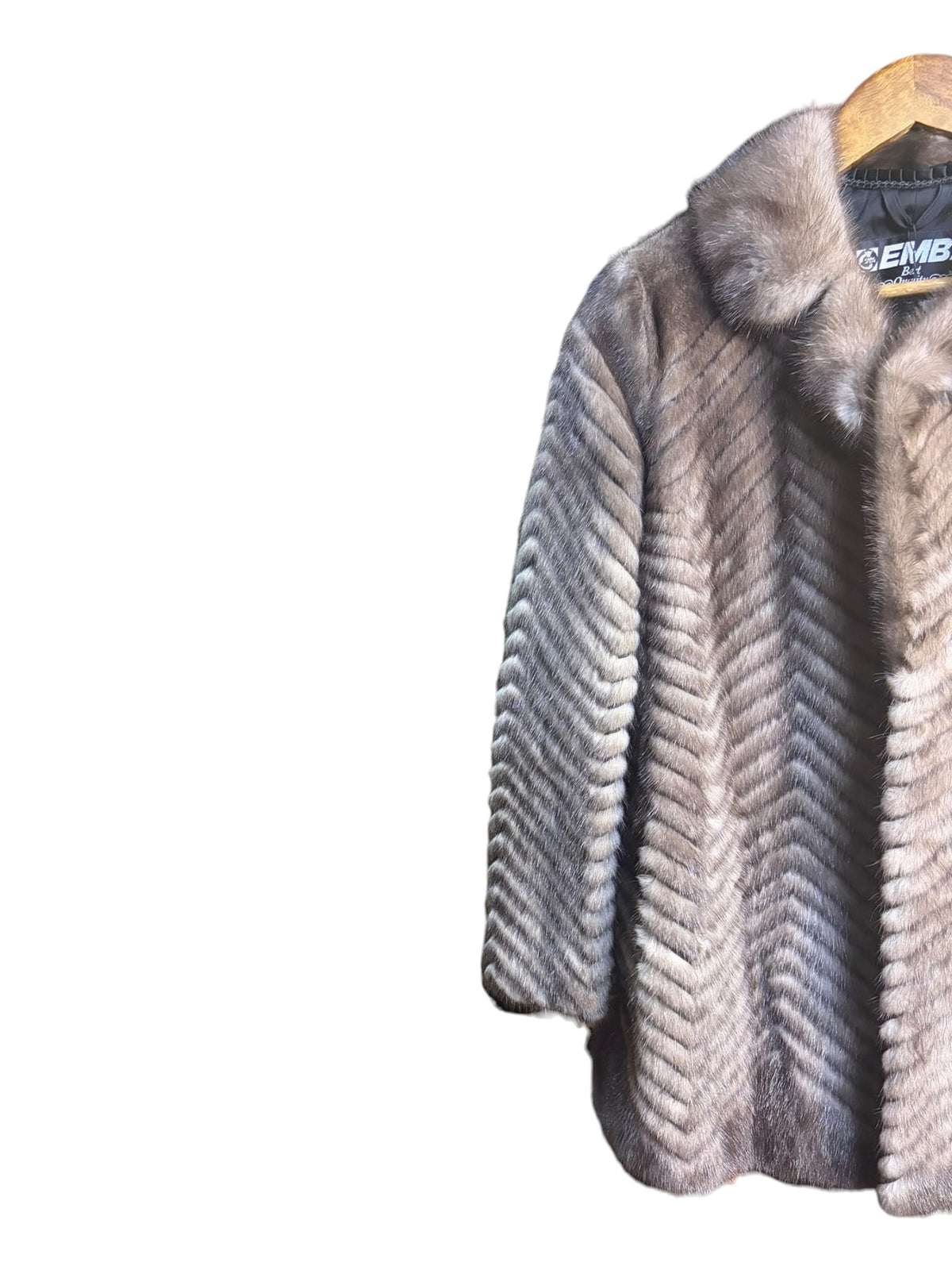 Vintage Emba Chevron Iris Mink Fur Coat