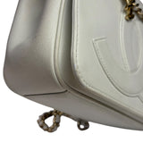 Chanel White Leather CC Mania Flap Bag 2019